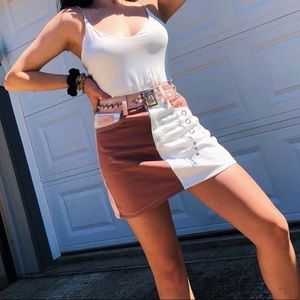 MULTI COLORED PINK/CREAM/WHITE SKIRT